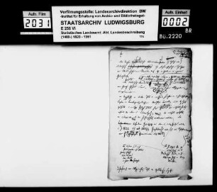 Notizen und Textfragmente [des Oberstudienrats Christoph Friedrich Stälin] zu den historiographischen Teilen der einzelnen Ortsbeschreibungen