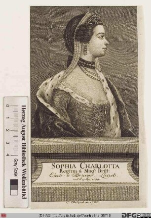 Bildnis Charlotte (Sophie Ch.), Königin von Großbritannien u. Irland, geb. Prinzessin von Mecklenburg-Strelitz