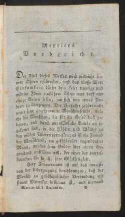 Merciers Vorbericht.