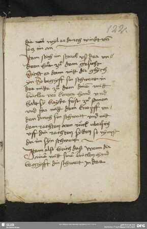122r-122v: Ringecks Anweisungen zum Fußfechten mit dem langen Schwert, nach Meister Liechtenauers Fechtvorschriften, Teil 1