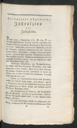 Erläuterte allgemeine Instrukzion der Justizstellen