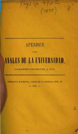Observaciones meteorolójicas hechas en el Observatorio Astronómico de Santiago. 1870 (1872)