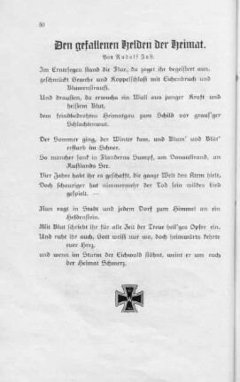 Den gefallenen Helden der Heimat.