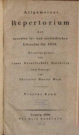Allgemeines Repertorium der neuesten in- und ausländischen Literatur. 1828,4