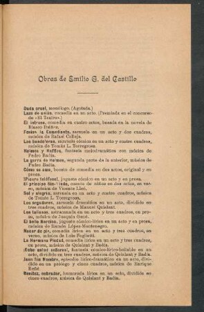 Obras de Emilio G. del Castillo