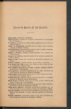 Obras de Emilio G. del Castillo