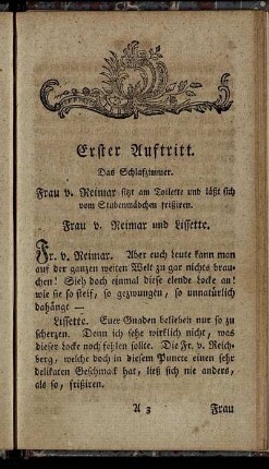 Erster Auftritt. - Sechster Auftritt.