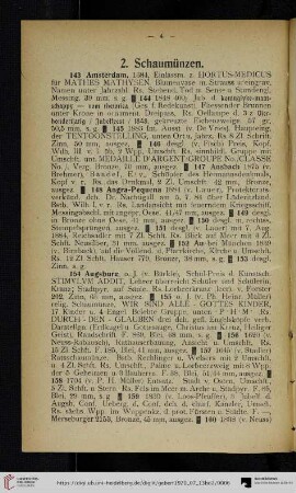2. Schaumünzen (Nr. 143-537)