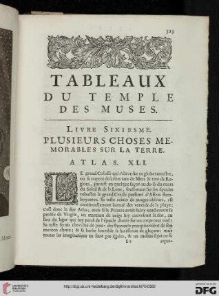 Livre sixiesme. Plusieurs choses memorables sur la terre