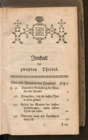 Inhalt des zweyten Theiles
