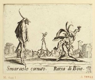Smaraolo cornuto und Rarsa di Boio, Blatt 3 aus der Serie "Balli di Sfessania"