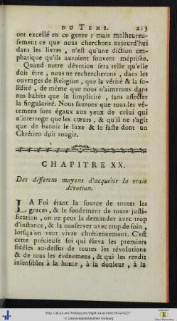 Chap. XX. Des differens moyens d’acquérir la vraie dévotion.