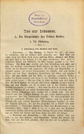 Lehrbuch der biblischen Geschichte des alten und neuen Testaments : eine Anleitung zum methodischen biblischen Geschichtsunterricht, 1. Das Alte Testament