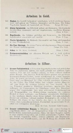 Arbeiten in Silber (Nr. 193 - 246)