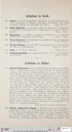 Arbeiten in Silber (Nr. 193 - 246)