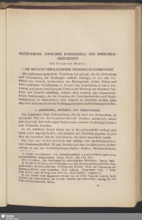 Beziehungen Zwischen Bodenanbau und Siedlungsgeschichte