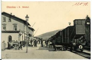 Olbernhau. Bahnhof mit Personenzug