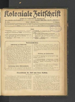 Nr. 45/46. Berlin, 7. November 1913. 14. Jahrgang.