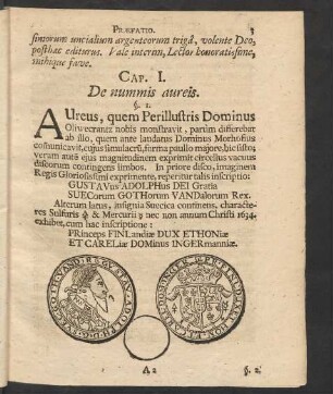 Cap. I. De nummis aureis.