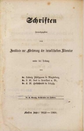 Geschichte der Juden von den ältesten Zeiten bis auf die Gegenwart, 5. Geschichte der Juden vom Abschluß des Talmud (500) bis zum Aufblühen der jüdisch-spanischen Cultur (1027)