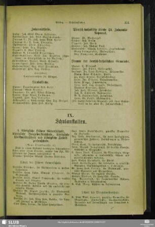 IX. Schulanstalten