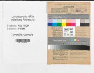 Entnazifizierung Gerhard Eyckers, geb. 09.05.1921 (Expedient)