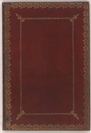 LES PRINCIPES DE L' ARCHITECTURE. : Buchdeckel, um 1750. Gold/Maroquin/Textil. 47,5 x 32,4 cm.
