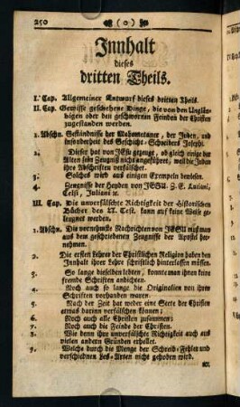 250-254, Innhalt dieses dritten Theils