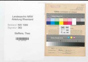 Entnazifizierung Theo Steffens , geb. 24.09.1921 (Polizeibeamter)