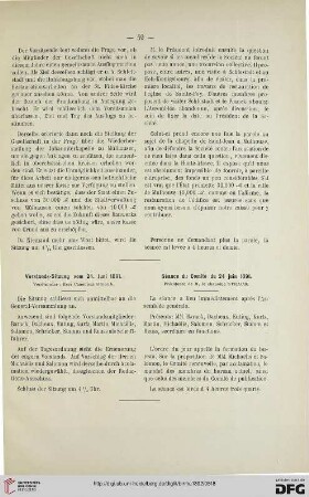 Sitzung des Vorstands vom 24. Juni 1891 / Séance du Comité du 24 juin 1891