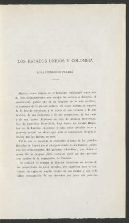 Estados Unidos y Colombia : Los arreglos de Panamá