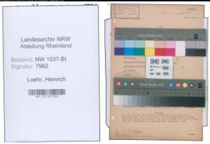 Entnazifizierung Heinrich Loehr , geb. 24.11.1904 (Lehrer)