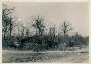 Foto eines getarnten französischen Blockhauses im Wald von Ville (-devant-Chaumont)