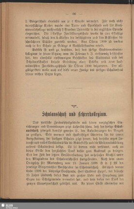 V. Schulausschuß und Lehrerkollegium