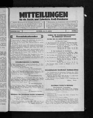 Jahrgang 1933, Hamburg, den 15. Januar, Nummer 3