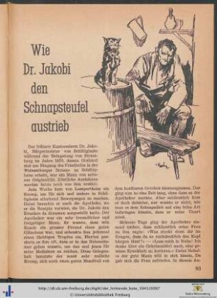 Wie Dr. Jakobi den Schnapsteufel austrieb.