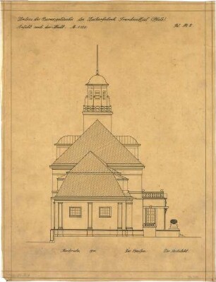 Billing, Hermann; Frankenthal, Zuckerfabrikstr.; Zuckerfabrik, Umbau Verwaltungsgebäude - Fassade zur Stadt (Ansicht)