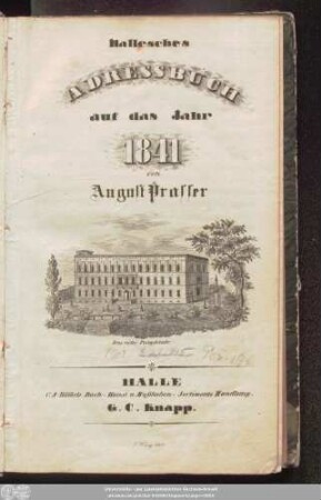1841: Hallisches Adreßbuch : für ...