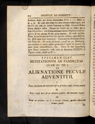 208-215, Sp. 165. De Alienatione peculii adventitii