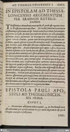 Epistola Pauli Apostoli Ad Thessalonicenses Prima