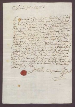 Testimonium nativitatis des Jodok Edelmund Twickel von Havixbeck.