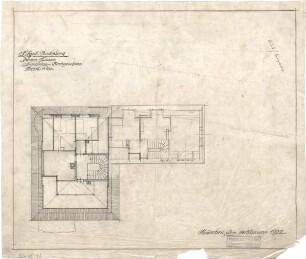Littmann, Max; Bocksberg; Hofgut, Landhaus - Neues Haus (Grundriss DG)