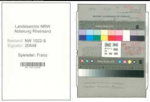 Entnazifizierung Franz Spereiter , geb. 06.04.1889 (Buchhalter)