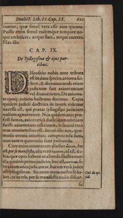 Cap. IX. De Syllogismo et ejus partibus.