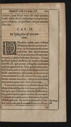 Cap. IX. De Syllogismo et ejus partibus.