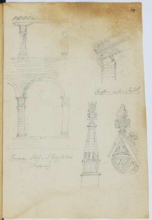 San Guglielmo, Ferrara: Details (aus: Skizzen- und Fotoalbum 5)