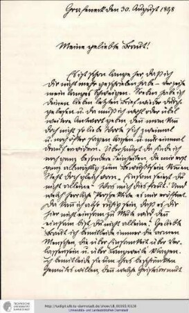 Brief vom 30.08.1898