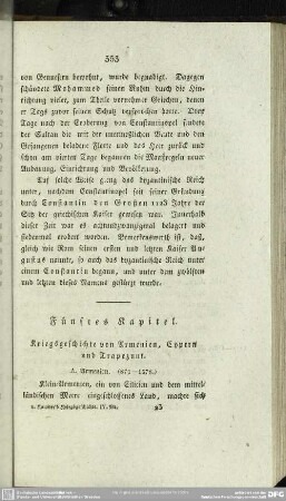 Fünftes Kapitel. Kriegsgeschichte von Armenien, Cypern und Trapezunt