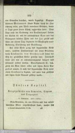 Fünftes Kapitel. Kriegsgeschichte von Armenien, Cypern und Trapezunt