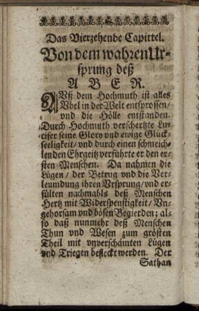 Das Vierzehende Capittel. Von dem wahren Ursprung deß Aber.